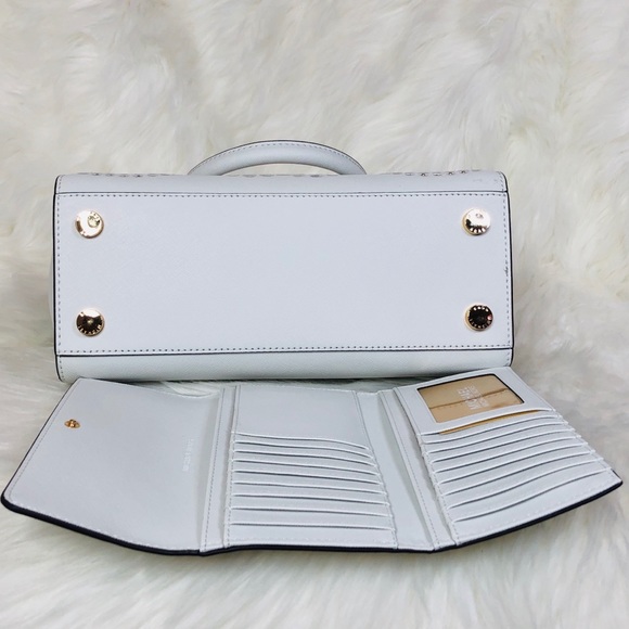 3PCS Michael Kors Selma Stud Satchel Wallet Charms
